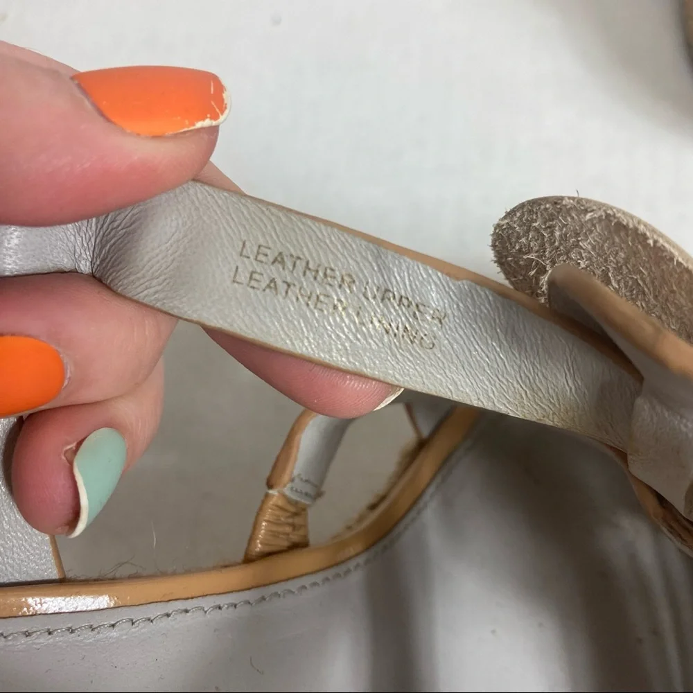 Vera Wang Lavender Floral Leather Wedge Platform Heels‎ Sandal Espadrilles Sz 8